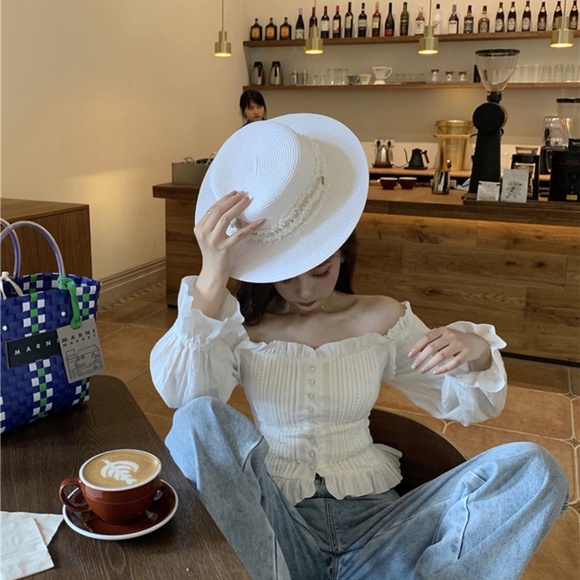 Off-Shoulder Ruffle Corset Top - Picture 2 of 6